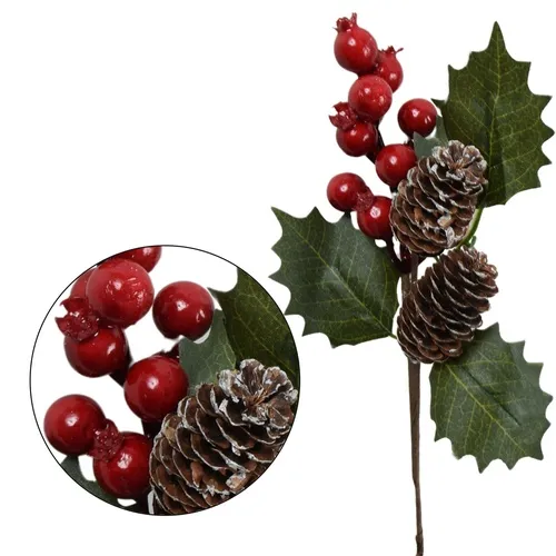 Vianočný šilt s loptičkami 23 cm X351