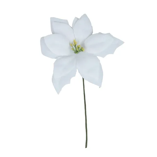 Vianočná hviezda – hlava 13 cm white  3ks W434X