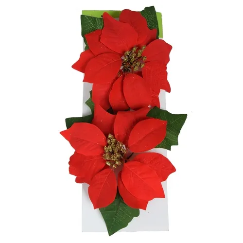 Vianočná ruža– hlava 18 cm- 2ks-red W436X