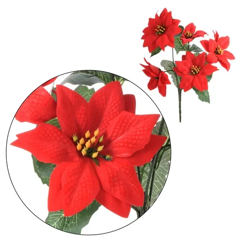 Vianočna ruža /Poinsettia – kytica 30 cm U970X