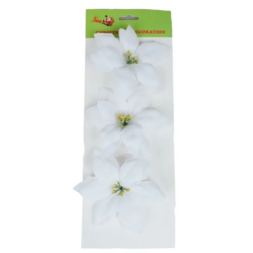 Vianočná hviezda – hlava 13 cm white  3ks W434X