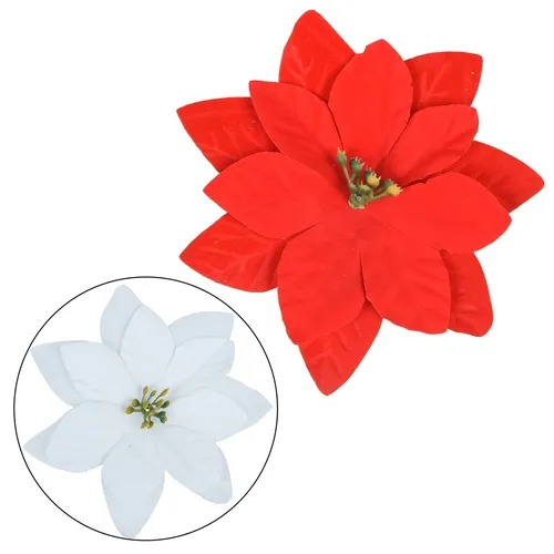 Vianočná hviezda – hlava 6 ks 13 cm white W433X