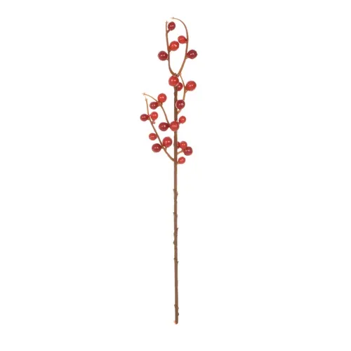 Vetvička s červenými guličkami – 27 cm DK038