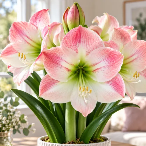Amaryllis Apple Blossom – bielo-ružový amaryllis