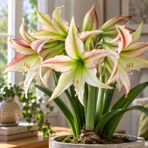 Amaryllis Emerald – zeleno-biely cybister amaryllis