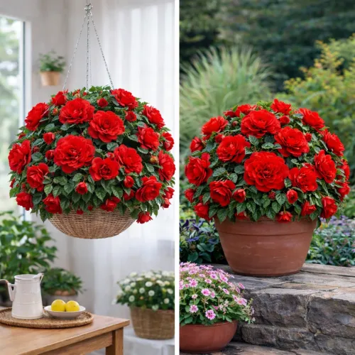 Begonia double Red – hľuza