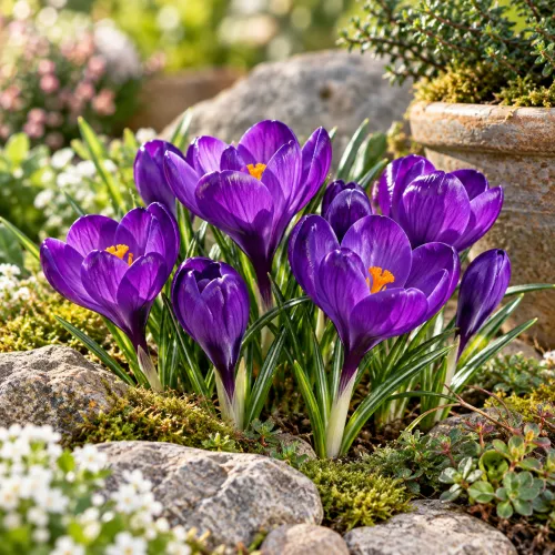 Krokus Flower Record – veľkokvetý tmavofialový krokus Krokus Flower Record – veľkokvetý tmavofialový krokus