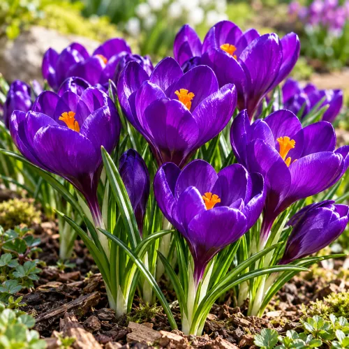 Krokus Flower Record – veľkokvetý tmavofialový krokus Krokus Flower Record – veľkokvetý tmavofialový krokus