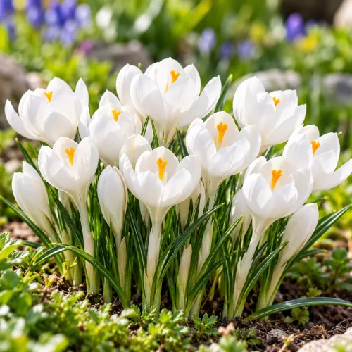 Krokus Miss Vain – botanický biely krokus