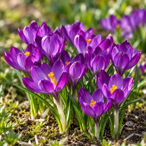 Krokus Ruby Giant – botanický rubínovofialový krokus