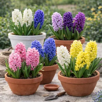 Hyacinth v kvetinačoch