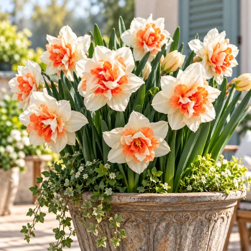Narcis Candy Princess – plnokvetý bielo-marhuľový narcis