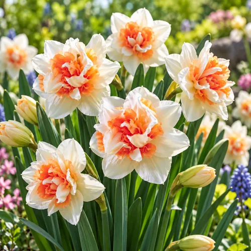 Narcis Candy Princess – plnokvetý bielo-marhuľový narcis