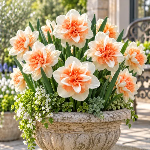 Narcis Delnashaugh – plnokvetý bielo-broskyňový narcis