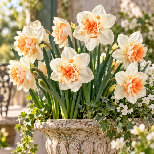 Narcis Extravaganza – plnokvetý bielo-lososový narcis Narcis Extravaganza – plnokvetý bielo-lososový narcis