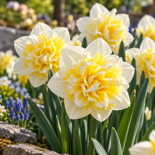 Narcis Ice King – plnokvetý bielo-žltý narcis