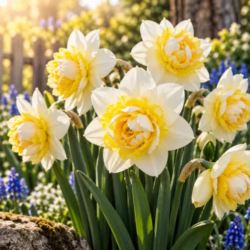 Narcis Popeye – plnokvetý bielo-žltý narcis