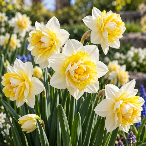 Narcis Popeye – plnokvetý bielo-žltý narcis