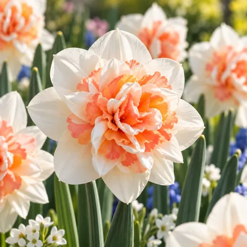 Narcis Replete – plnokvetý bielo-lososový narcis Narcis Replete – plnokvetý bielo-lososový narcis