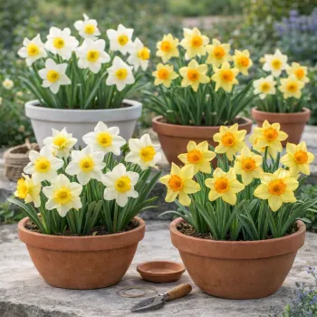 Narciss v kvetináčoh 