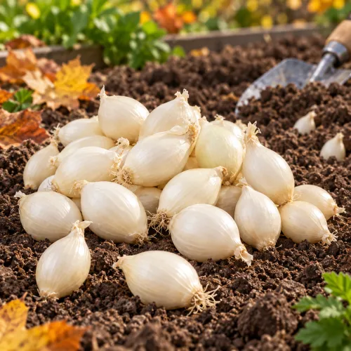 Sadbová cibuľa Snowball biela 250 g – jesenná výsadba