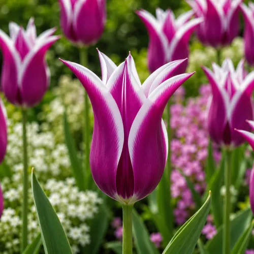 Tulipán Claudia – fialovo-biely ľaliokvetý Tulipán Claudia – fialovo-biely ľaliokvetý