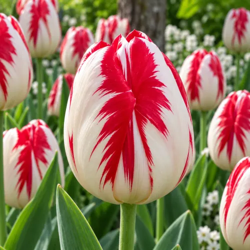 Tulipán Mata Hari – bielo-červený triumph
