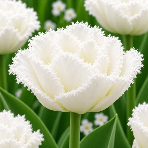Tulipán Snow Crystal – plný strapkatý tulipán